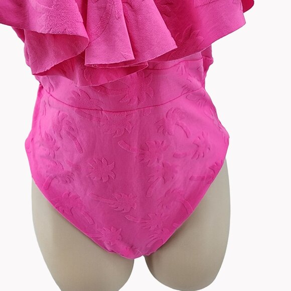 Trina Turk Womens Size 10 Pink Petal Ruffle One Piece Swimsuit New - Picture 8 of 9
